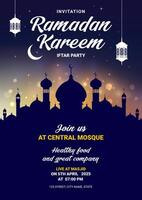 ramadan kareem iftar fest flygblad, muslim Semester vektor