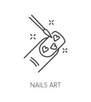 manikyr service översikt ikon med nagel konst vektor