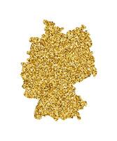 Vektor isoliert Illustration mit vereinfacht Deutschland Karte. dekoriert durch glänzend Gold funkeln Textur. Weihnachten und Neu Jahr Ferien Dekoration zum Gruß Karte.