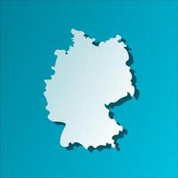 Vektor isoliert vereinfacht Illustration Symbol mit Blau Silhouette von Deutschland Karte. dunkel Blau Hintergrund