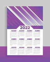 2022 Wandkalender Vorlagendesign vektor