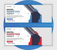 digital marknadsföring webinar webbbanner och sociala medier post design vektor