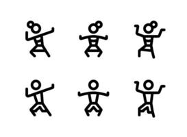 enkel uppsättning människor som dansar relaterade vektorlinjeikoner. innehåller ikoner som kvinna, man med mera. vektor