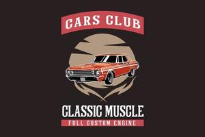 Autos Club Classic Muscle Full Custom Engine Illustration Design vektor