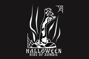 Halloween-Zombie-Aufstieg-Silhouette-Design vektor