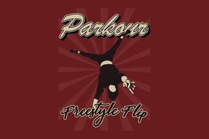 parkour freestyle flip siluettdesign vektor