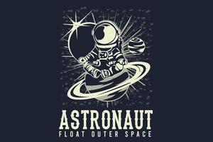 Astronaut schweben Weltraum-Silhouette-Design vektor