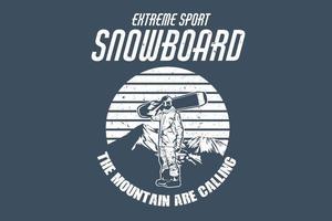 Extremsport-Snowboard-Silhouette-Design vektor