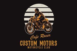 Cafe Racer Custom Motors Motorrad Club Silhouette Design vektor