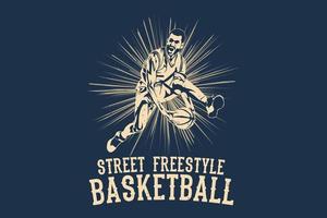 Street Freestyle Basketball Silhouette Design vektor