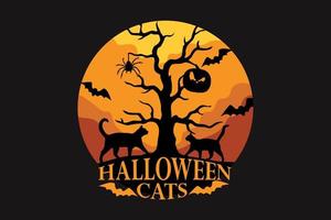 halloween svart katt siluettdesign vektor