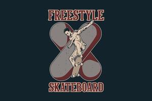 freestyle skateboard siluettdesign vektor