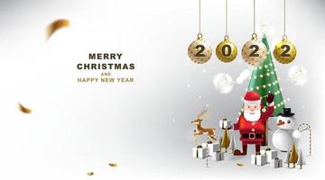 Frohe Weihnachten und ein glückliches neues Jahr Banner mit Dekoration für das Weihnachtsfest. vektor