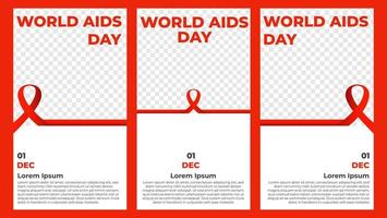 world aids day social media stories collection vektor