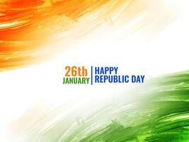 indisch Flagge Thema 26 .. Januar Republik Tag Aquarell Textur Hintergrund vektor
