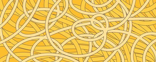 Nudel Ramen Muster Hintergrund. Pasta Essen Textur Spaghetti geometrisch. abstrakt Ramen Ornament. eben Vektor Illustration. Welle Textur Hintergrund