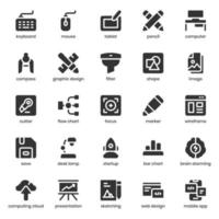 Design Thinking Icon Pack für Ihr Website-Design, Logo, App, Benutzeroberfläche. Design Thinking Symbol Glyphe Design. Vektorgrafiken und bearbeitbare Striche. vektor