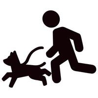 porträtt en man tar hans hund för en joggning vektor