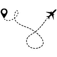 Vektor Flugzeug Linie Pfad mit Start Punkt Symbol Illustration