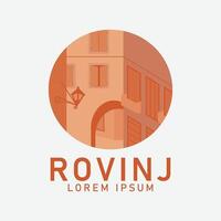 gammal stad logotyp bild, rovinj stad enkel illustration design vektor