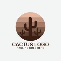 Kaktus Logo einfach Symbol Design vektor