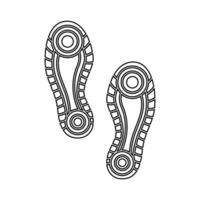 Schuh druckt Symbol Vektor. Fußabdrücke Illustration unterzeichnen. Schuhe Symbol oder Logo. vektor