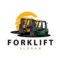 gaffeltruck logotyp tung fordon vektor design enkel tung Utrustning transport illustration mall