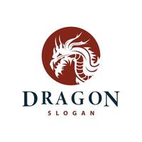 Drachen Logo einfach Design Tier Legende Drachen Silhouette Illustration Vorlage vektor