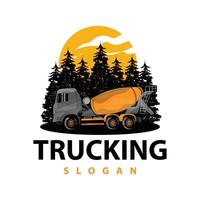 lastbil logotyp tung fordon brytning lastbil transport design vektor illustration mall