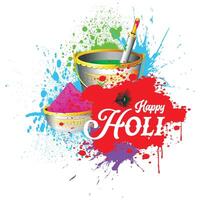 Lycklig holi hälsningar röd gul vit färgrik indisk festival social media bakgrund vektor