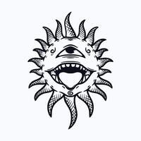 Gott von Teufel Illustration Logo Vorlage, tätowieren Design, Drucken usw vektor