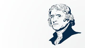 Thomas Jefferson Vektor Illustration Hintergrund, Banner, und poster.vektor Illustration mit Blau Farbe, Weiß Hintergrund und Kopieren Raum Bereich