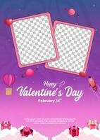 Vektor Valentinstag Tag postertemplate
