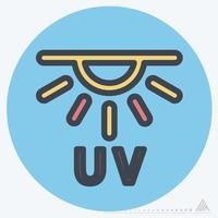 ikon UV-strålar - färg kompis stil vektor