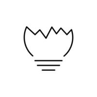 bruten lampa vektor linje symbol. lämplig för böcker, butiker, butiker. redigerbar stroke i minimalistisk översikt stil. symbol för design
