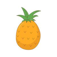 hand dragen ananas frukt vektor illustration. kreativ hand dragen frukt vektor element design