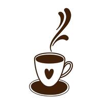 dämpfen Kaffee Tasse mit ein Herz Symbol Vektor Illustration