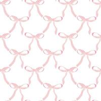 süß Kokette Muster nahtlos Rosa Band Bogen isoliert auf Weiß Hintergrund vektor