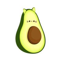 Katze Avocado Symbol Vektor Illustration