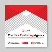 kreativ marknadsföring byrå social media posta design företags- fyrkant webb baner mall vektor