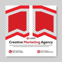 kreativ modern marknadsföring byrå social media posta design modern fyrkant webb baner mall vektor