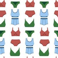 nahtlos Muster mit Frauen Unterwäsche, Damen Unterwäsche. Hintergrund mit BH und Höschen. Unterwäsche, Bikini Sammlung vektor