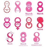 8 März Welt Damen Tag. vektor