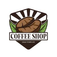 Kaffee Geschäft Logo Vorlage mit Kaffee Bohne Symbol vektor