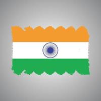 Indien-Flagge mit Aquarell gemaltem Pinsel vektor