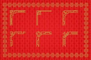 Chinesisch orientalisch Rand Ornament vektor
