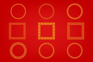 Chinesisch orientalisch Rand Ornament vektor