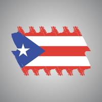 puerto rico flagge mit aquarell gemaltem pinsel vektor