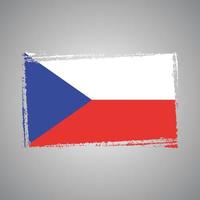 tschechische republik flagge mit aquarell gemaltem pinsel vektor