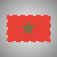 marokko flagge mit aquarell gemaltem pinsel vektor